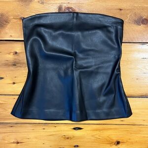 Susana Monaco FAUX LEATHER TUBE TOP IN BLACK, medium